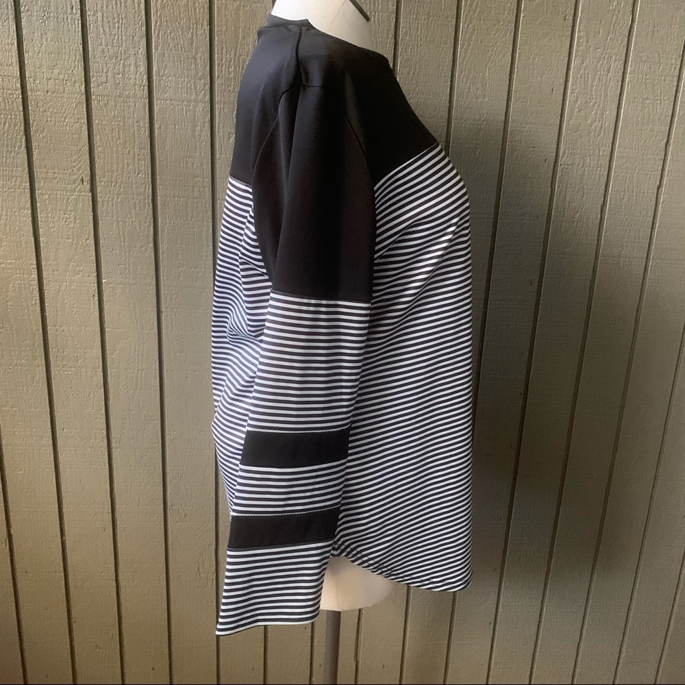 Shein Curve Plus Size Black Striped Long Sleeve T… - image 3